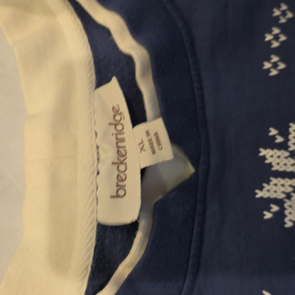 Breckenridge Women's Christmas Holiday Crewneck Sweatshirt Blue White Grandma XL - Picture 4 of 10